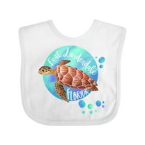 Inktastic Fort Lauderdale, Florida Swimming Sea Turtle with Bubbles Boys or Girls Baby Bib