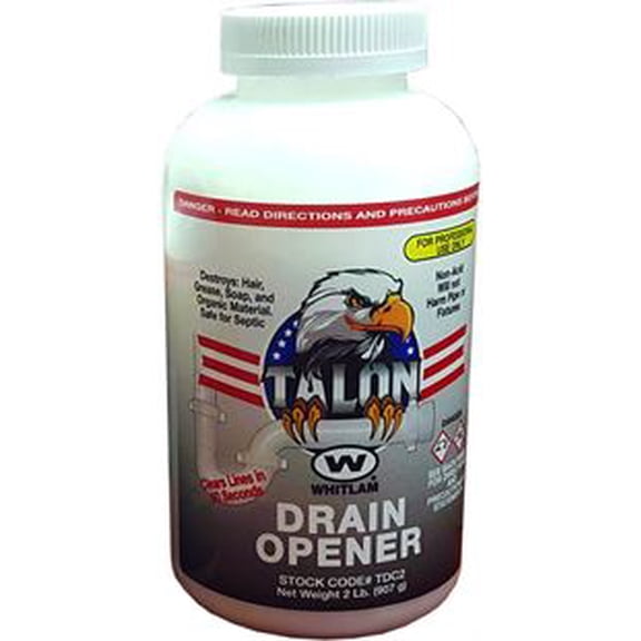 Whitlam TALON Drain Opener - Drain Cleaner - 2lb Bottle - TDC2