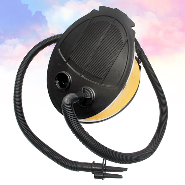 UPGRATOR 1Set Yellow Foot Pump Inflator for Air Mattress Inflate Air Dual Function Nozzles Outdoor Use