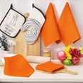 thumbnail image 6 of 100% Cotton Waffle Weave Kitchen Dish Cloths, Ultra Soft Absorbent Quick Drying Dish Towels, 12 x 12 Inches, 6-Pack, Orange, 6 of 7
