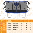thumbnail image 6 of KOFUN 16FT Trampoline with Basketball Hoop & Light, 1500LBS Heavy Duty Trampoline for Adults Capacity for 7-10 Kids, No Gap Design Backyard Trampoline with Enclosure Net, Ladder, A Ball, Blue, 6 of 9