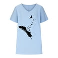 thumbnail image 3 of Babysbule Women's Shirts Women V-neck Print T-shirt Fashion Comfortable Female Blouses Tops, 3 of 6