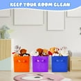 thumbnail image 4 of 12 Pcs Cube Storage Bin 11'' Storage Bins for Room Decor Colorful Bins Foldable Baskets for Nursery Organizer Boxes Fabric Boxes (Bright Colors), 4 of 14