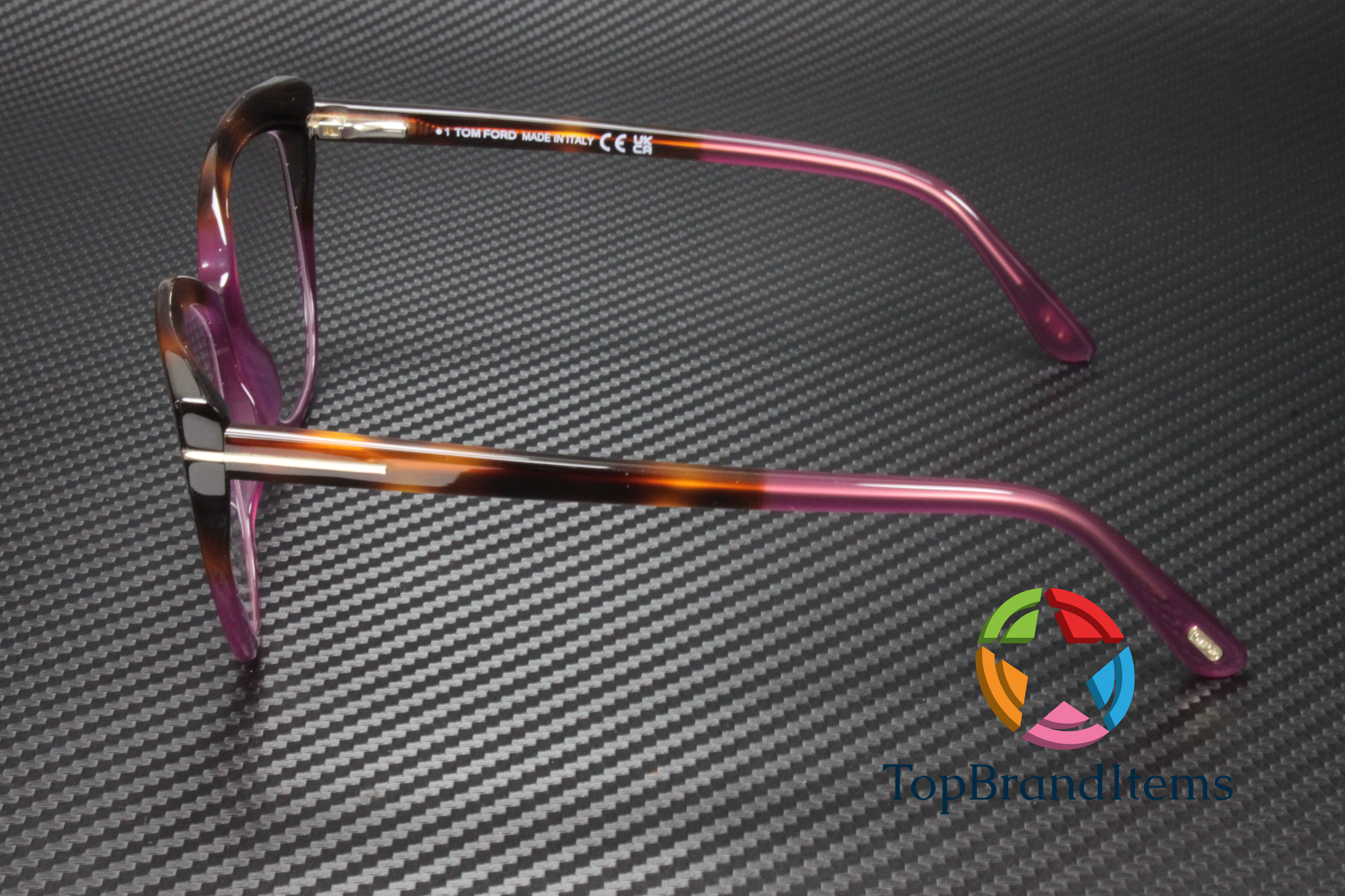 TOM FORD FT5673-B 081 Square Shiny Violet Demo Lens 54 mm 