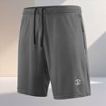 thumbnail image 2 of KPOPLK Men's Athletic Running Shorts Gym Workout 7"/9"/5" Quick Dry Lightweight Sports Basketball Tennis Zipper Pockets Size XXL,Grey, 2 of 4