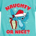 thumbnail image 3 of Lilo & Stitch - Naughty Or Nice - Girls Fitted Short Sleeve Tee, 3 of 5