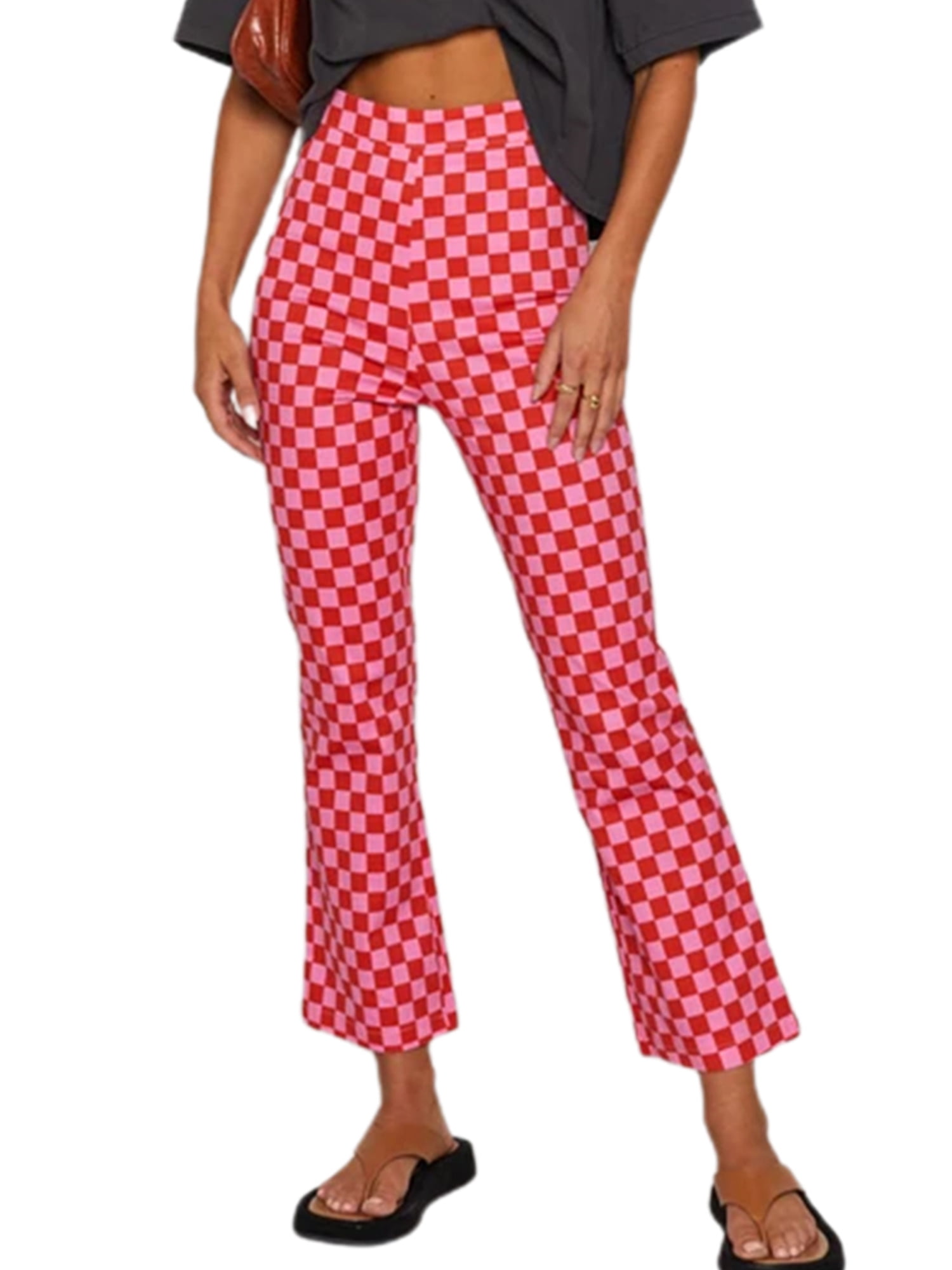 Calsunbaby Women High Waist Plaid 