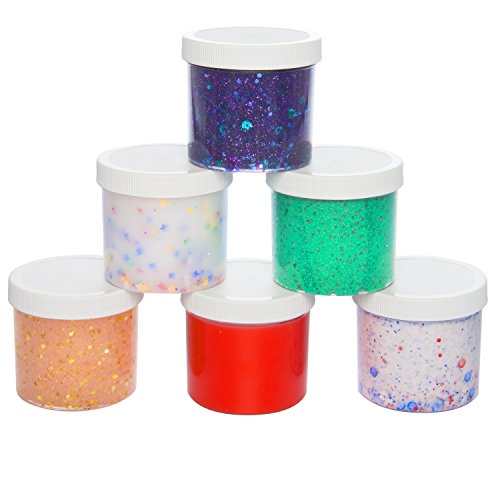 Slime Storage Jar / Container, SlimeGlue 12 oz/ 6 pk White