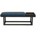thumbnail image 6 of Linon Nate Wood Navy Upholstered Bench with Removable Storage Tray in Dark Brown, 6 of 12