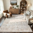 thumbnail image 2 of Lahome Area Rug for Living Room 6'x9', Machine Washable Neutral Farmhouse Rugs for Bedroom, Soft Non-Slip Low Pile Indoor Floor Accent Carpet for Office Entryway Nursery Dining Room - Beige, 2 of 10
