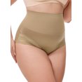 thumbnail image 4 of INSPIRE CHIC Women's Plus Size Lace Trimmed Briefs Underwear Tummy Control High Waisted Soft Breathable Full Coverage Panties 3XL Light Brown, 4 of 5