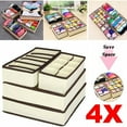 thumbnail image 1 of Eagle Set of 4 Foldable Drawer Dividers, Storage Boxes, Closet Organizers, Under Bed Organizer, for Clothing, Shoes, Underwear, Bra, Socks and Ties (Beige), 1 of 10