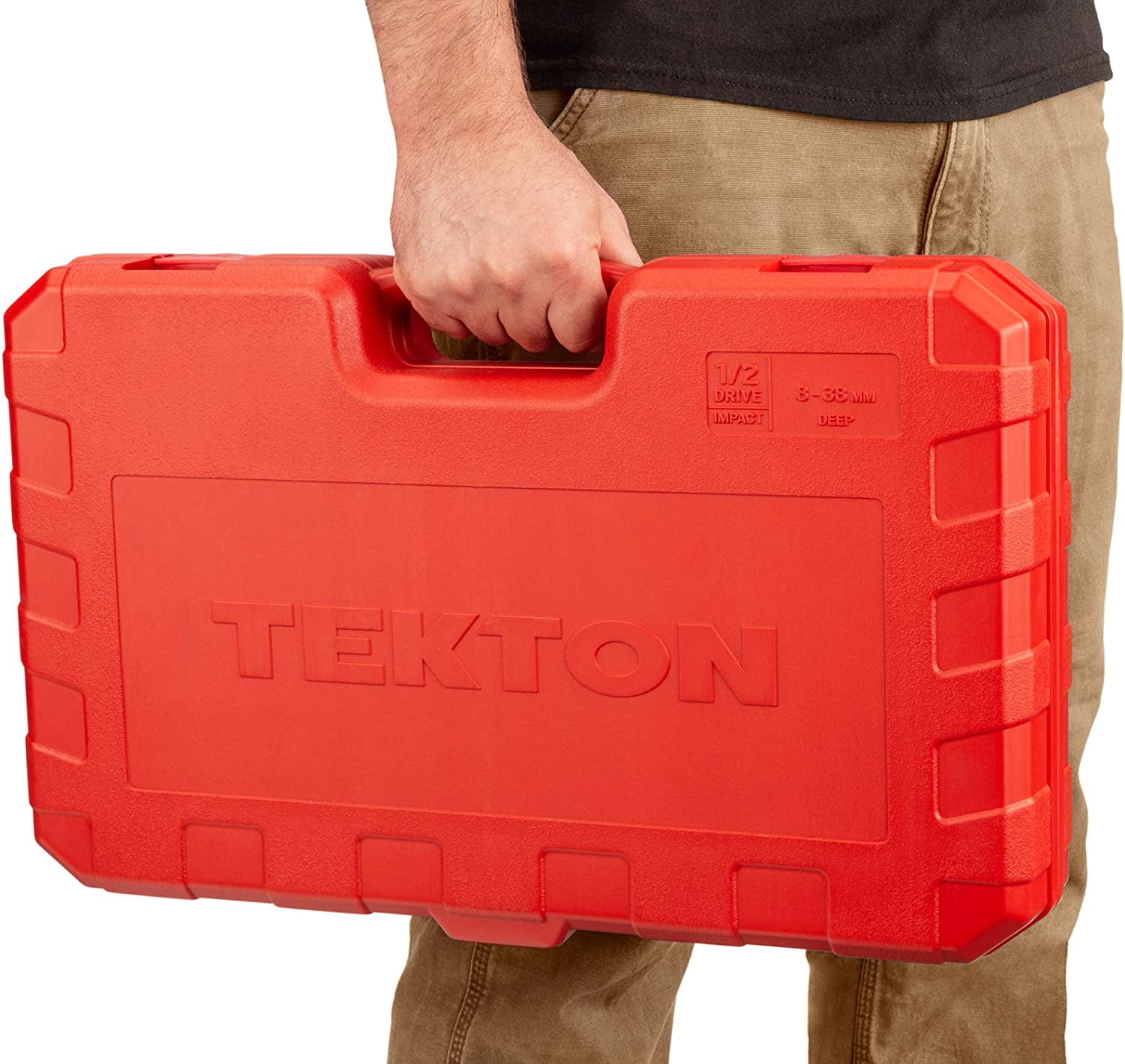TEKTON 1/2 Inch Drive Deep 6-Point Impact Socket Set with Case, 31-Piece (8 - 38 mm) | SID92335