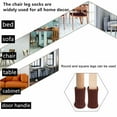 thumbnail image 5 of 24 PCs Knitted Chair Leg Protectors for Hardwood Floors, Double Thickness Built-in Silicone Non-slip with Felt Bottom High Elastic Furniture Feet Socks Caps Covers Pads Scratching & Reduce Noise,Brown, 5 of 8