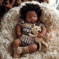 thumbnail image 1 of Muñeca Reborn BABESIDE Black Boy de 50 cm con kit de alimentación para niños de más de 3 años, 1 of 7