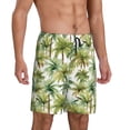 thumbnail image 2 of Gaeub Green Hawaii Palms Print Men's Short Pajama Pants, Sleep Shorts, Household Pants, Casual Pants with Pockets-X-Large, 2 of 6