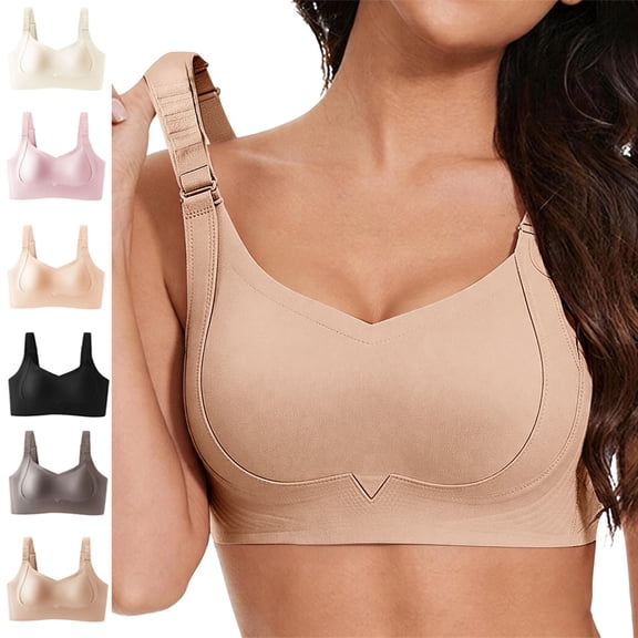 cltopsku Womens Wireless Bras Comfortable Push Up Bra Seamless No Underwire Bra Full Support Lift Bralette Everyday Regular and Plus Size