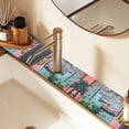 thumbnail image 2 of Yayeee Faucet Mat for Kitchen Sink 14.7" Diatomite Long Splash Guard Pad, Pink Door, 2 of 7