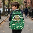 thumbnail image 4 of Jeiento Green Dinosaur Kids Backpack for Boys 17 Inch Lightweight School Bag, Breathable Elementary Backpack with Padded Laptop Sleeve & Multi-Pockets for 9-12 Years Old, 4 of 7