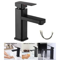 Bathroom Sink Faucet 1 Hole, Single Handle Faucet Hot And Cold Water Mixer Tap Lavatory Vanity Sink Faucet, Black
