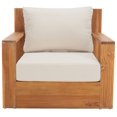 thumbnail image 4 of SAFAVIEH Couture Kauai Modern Brazilian Teak Wood Solid Patio Chair, Natural/Beige, 4 of 13