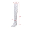thumbnail image 5 of Stylish Women's Over-The-Knee Boots - Fashion Solid Color Bright Leather High Heel Side Zipper Design, 5 of 7