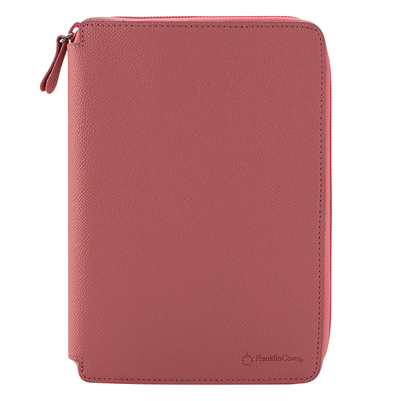 FranklinCovey Compact Noblessa Leather Zipper Binder Pink Walmart
