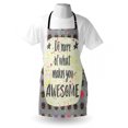thumbnail image 4 of Inspirational Apron, Do More of What Makes You Hand Lettering Words on Creative Background, Unisex Kitchen Bib with Adjustable Neck for Cooking Gardening, Adult Size, Multicolor, by Ambesonne, 4 of 4