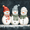 Green Snowmen, variant on Yayeee 6 PCS Drink Coasters with Holder Set Woven Absorbent Round Tabletop Hot Pad, Green Snowmen