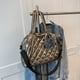 thumbnail image 4 of Bolsos de mensajero de algodón acolchado de otoño, bolso de mano informal con pompón para mujer (caqui), 4 of 8
