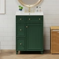 thumbnail image 2 of 24-inch forest green bathroom vanity with ceramic sink, 2 drawers and 1 soft-close door, safe, stable, sturdy and reliable, with ample storage space, 2 of 9