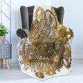 thumbnail image 4 of Clock Soft Flannel Fleece Throw Blanket, Gears in Style of Steampunk Mechanical Design Engineeringme Print, Cozy Plush for Indoor and Outdoor Use, 60" x 80", Pale Orange Brown, by Ambesonne, 4 of 5