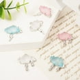 thumbnail image 4 of 6Pcs 6 Styles Opaque Resin Pendants Cloud Charms with Platinum Platd Alloy Findings Mixed Color 26~27x23x7mm Hole: 2mm 1pc/style, 4 of 7