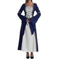 thumbnail image 2 of WILLBEST Pantalon de Robe pour Femmes avec Poches Robe Rétro Couleur Unie Manches Trompette Longue Robe Vintage Robe Gothique pour Femmes, 2 of 5