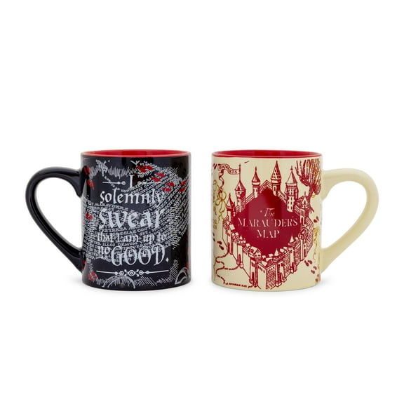 Harry Potter Marauder's Map Quotes Ceramic Mug Set | Each Holds 14 Ounces
