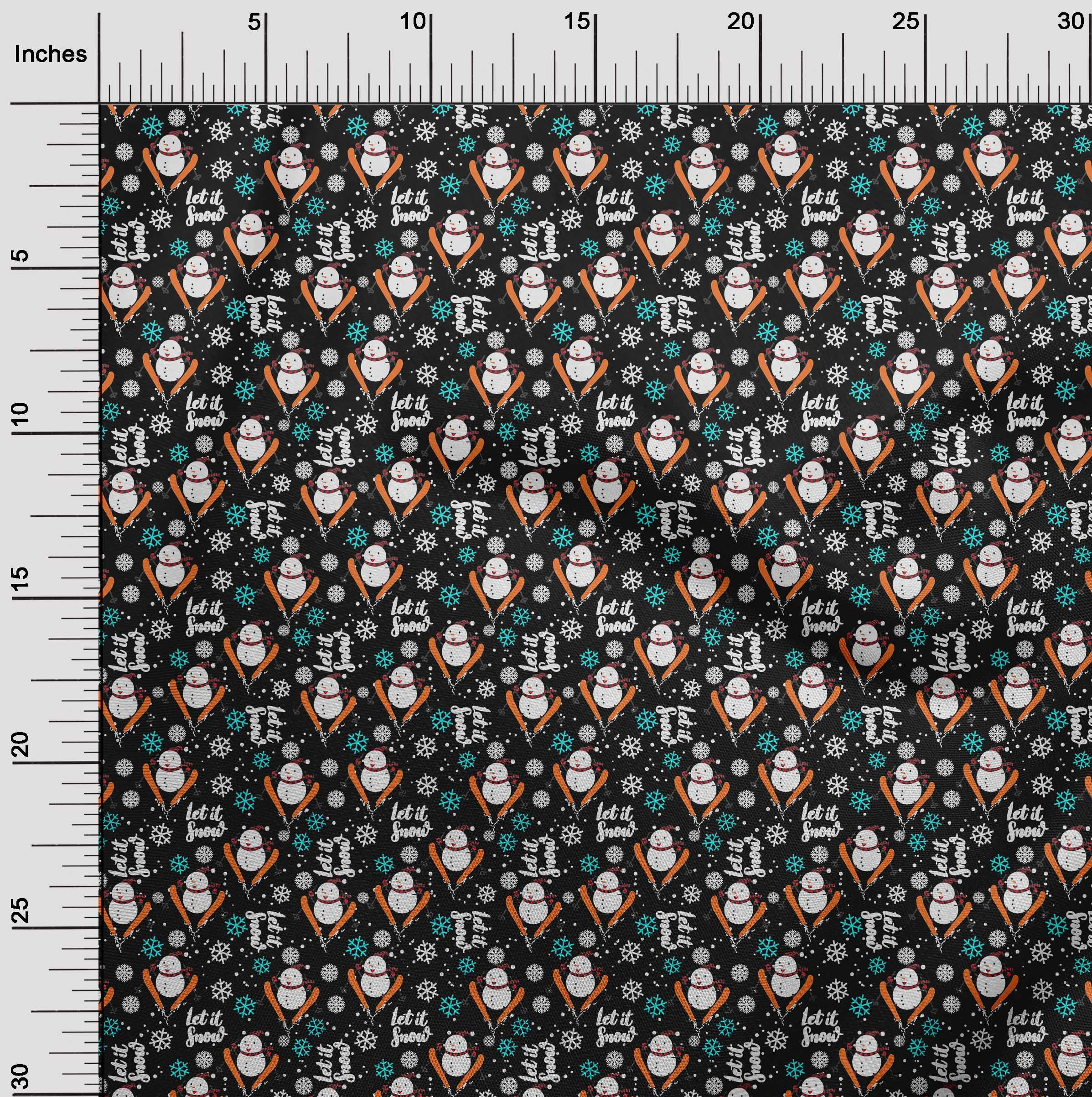 oneOone Cotton Silk Black Fabric Christmas Craft Projects Decor Fabric Printed By The Yard 42 Inch Wide-R0