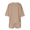 thumbnail image 6 of ZZwxWA Women 2 Piece Summer Checkered Outfits Casual Plaid Print Short Sleeve Pullover Top and Shorts Matching Lounge Set, 6 of 7