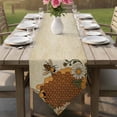 thumbnail image 6 of Vintage Bees Table Runner Linen Burlap Table Runner 72 Inches Long Daisy Floral Pastoral Retro Art Dresser Scarves for Kitchen Island Coffee Dining Room Party Wedding Banquet Holiday Decor 16"x72", 6 of 8