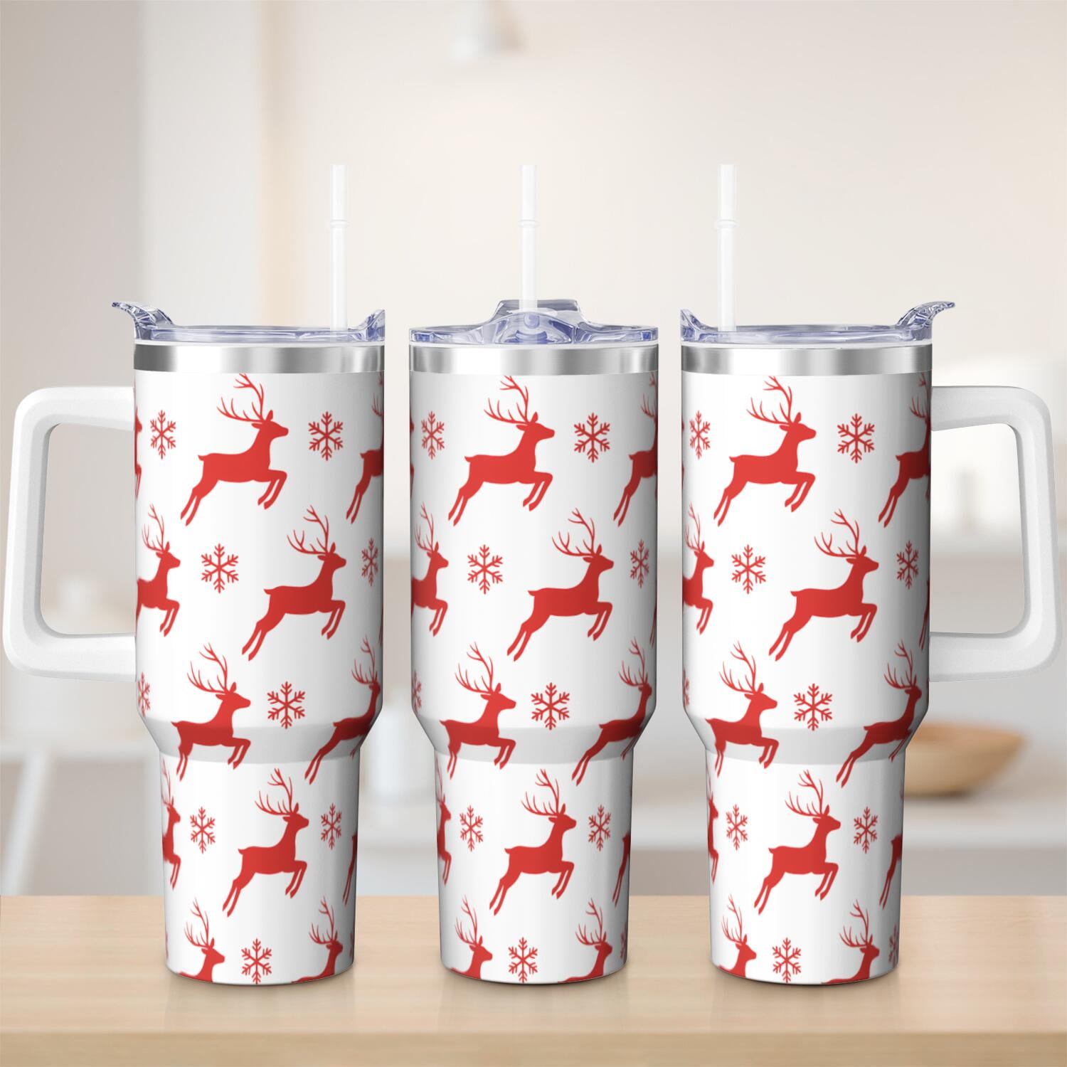 1pc 40 oz Christmas Tumbler with Lid and Straw Stainless steel Insulated tumblers Cute water bottle Travel/Gym coffee tumbler Gifts for Women/men