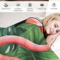 thumbnail image 3 of HENGT  Pink Flamingo and Palm Leaves Throw Blanket for Bed Sofa Couch Blankets Lightweight Soft Cozy, 3 of 6