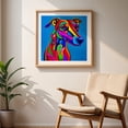 thumbnail image 5 of Pop art Greyhound dog - Digital Art Dog Pop Art Animal Modern Art Psychedelic Abstract Oak Framed Wall Art Print 12 x 12 inches, 5 of 8