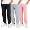 thumbnail image 2 of UACY Girls Sweatpants 3 Pack Fleece Athletic Joggers, Teen Sweat Pants with Zipper Pockets and Drawstring (Pink, 7-8 Years), 2 of 9