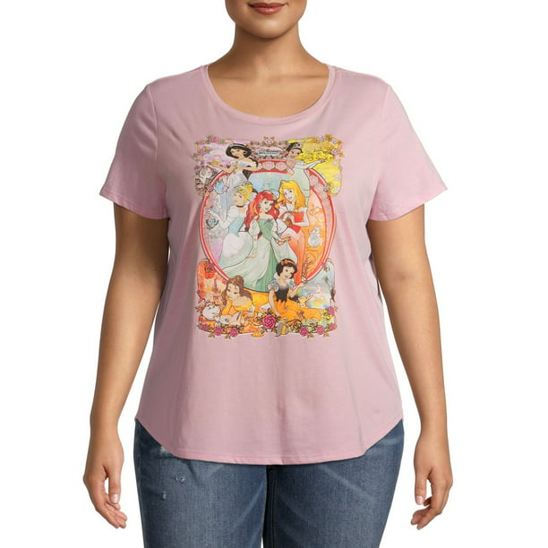 Disney Princess Power Women's Plus Size Graphic Short Sleeve T-Shirt ...