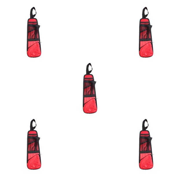 Riwesomey Bolsa de almacenamiento colgante lateral de tela Oxford para bolsillo de coche, organizador colgante adhesivo multibolsillo automático, rojo rojo 5piezas Riwesomey CBP170914