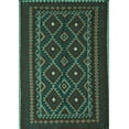 thumbnail image 1 of Ahgly Company Machine Washable Indoor Rectangle Southwestern Turquoise Blue Country Area Rugs, 8' x 10', 1 of 4