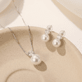 thumbnail image 3 of BAMIKI 8-10mm White Cultured Pearl Earrings and Necklace Set for Women, 925 Sterling Silver Jewelry, Hypoallergenic Gift, 3 of 6