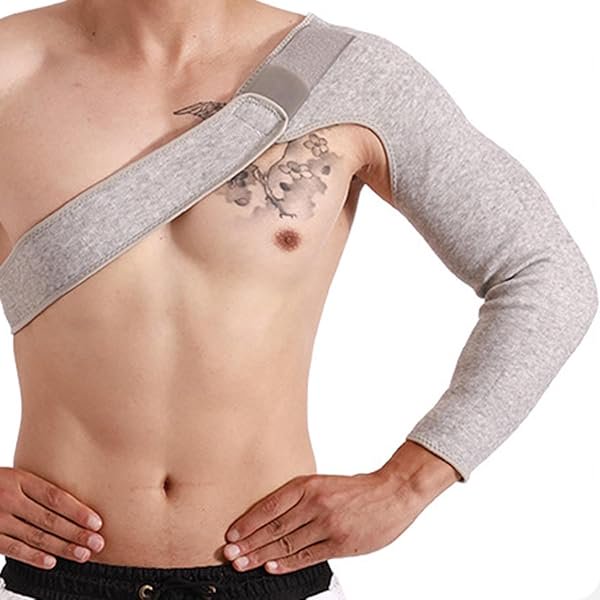 wonima11 Sports Shoulder Pads for Men Women Unisex, Adjustable Long Sleeves Shoulder Support Brace, Support Strap for Broken, Fractured Bones, Shoulder Rotator to Prevent Injuries,L(Weight 70-85k)g