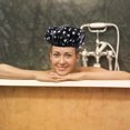 thumbnail image 4 of OULII Reusable Bath Shower Cap Water Resistance Microfiber Black 1Pack, 4 of 7