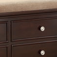 thumbnail image 3 of Benjara BM221541 Wooden Bench with Fabric Seat & Storage Space, Brown & Beige, 3 of 6