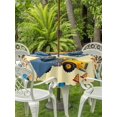 thumbnail image 3 of Outdoor Tablecloth with Umbrella Hole for Patio/Picnic/Party/Camping, Yellow Truck Waterproof Table Cloth Round Cover Washable, Stars Blue Checkered Modern Farmhouse Art (Dia 54"), 3 of 8